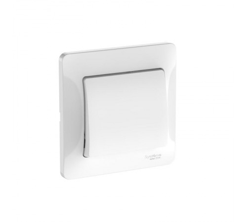 Glossa Белый Выключатель 1-клавишный, сх.1, 10АХ, (в сборе с рамкой), быстрозажимные клеммы  GSL000112S  SE