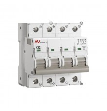 Выключатель автоматический AV-6 DC 4P 32A (K) 6kA AVERES  mcb6-DC-4-32K-av  EKF