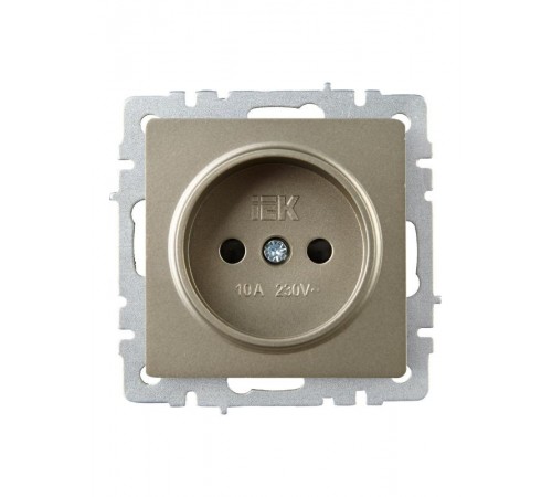 BRITE Розетка без заземления со шторками 10А РСш10-2-БрШ шампань  BR-R13-10-K37  IEK