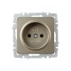 BRITE Розетка без заземления со шторками 10А РСш10-2-БрШ шампань  BR-R13-10-K37  IEK