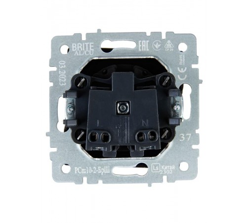 BRITE Розетка без заземления со шторками 10А РСш10-2-БрШ шампань  BR-R13-10-K37  IEK