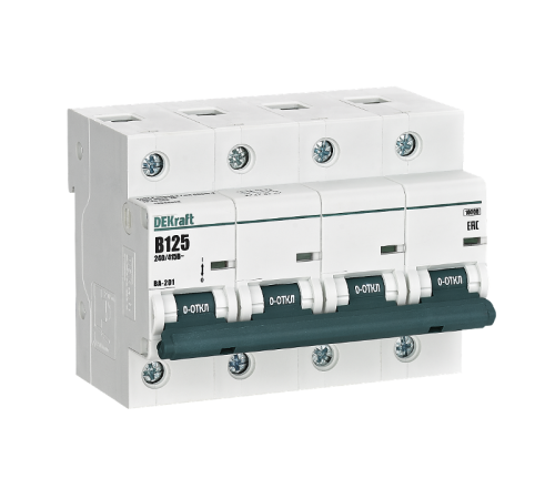 Автоматический выключатель 4Р 125А х-ка B ВА-201 10кА  13048DEK  DEKraft