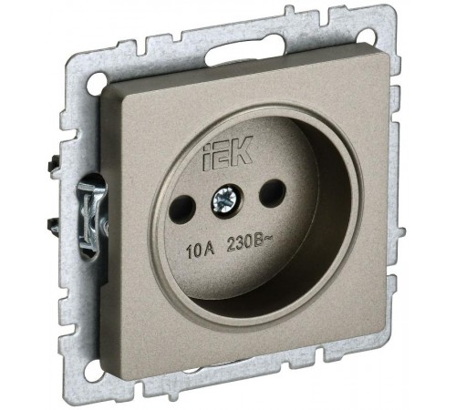 BRITE Розетка без заземления со шторками 10А РСш10-2-БрШ шампань  BR-R13-10-K37  IEK