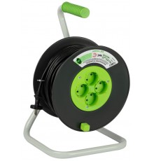 Удлинитель силовой ЭРА GREEN LINE KAT-2x1.5-50m Greenline на катушке пластик 4 розетки без заземления 50м ПВС 2x1.5мм2   Б0065097  ЭРА