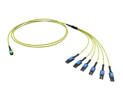 Оптическая разветвительная сборка 12ОВ 9/125 OS2, 1xMTP PRO(12)/6хLC-UPC Duplex Uniboot, тип полярности - прямая (Tx-->Rx), 2м(предустановленная конфи