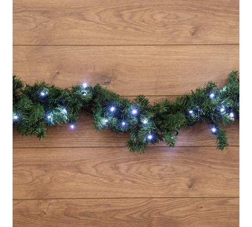 Еловый шлейф искуственный  2,7 м  белые светодиоды, с эффектом мерцания  307-117  NEON-NIGHT