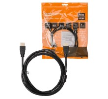 Кабель "АВК 4" HDMI - HDMI, v2.0, позолоченные контакты, с ферритами, 3 метра,  SQ4040-0004  TDM