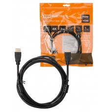 Кабель "АВК 4" HDMI - HDMI, v2.0, позолоченные контакты, с ферритами, 3 метра,  SQ4040-0004  TDM