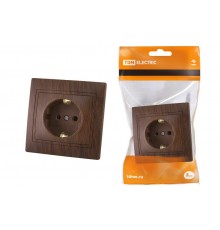 Розетка 2П+З 16А 250В "ЭКО" (бук) "Таймыр"  SQ1814-0312  TDM