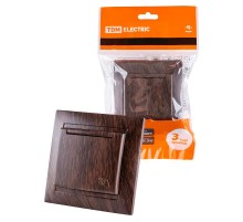 Розетка 2П+З 16А 250В IP44 с крышкой венге "Лама"  SQ1815-0426  TDM