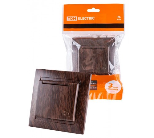 Розетка 2П+З 16А 250В IP44 с крышкой венге "Лама"  SQ1815-0426  TDM