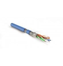 SFTP4-C7-S23-IN-LSZH-BL-500 (500 м) Кабель витая пара, экранир. S/FTP, категория 7(600MHz), 4 пары(23 AWG),одножил. (solid)  445161  Hyperline