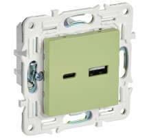 SKANDY Розетка USB A+C 18Вт SK-R13M мятный  SK-U22-018-K06  IEK