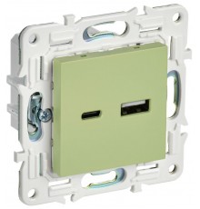 SKANDY Розетка USB A+C 18Вт SK-R13M мятный  SK-U22-018-K06  IEK