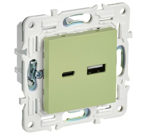 SKANDY Розетка USB A+C 18Вт SK-R13M мятный  SK-U22-018-K06  IEK