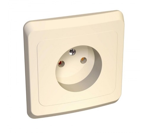 Этюд Кремовый С/У Розетка без заземления без шторок  PC16-001K  SE