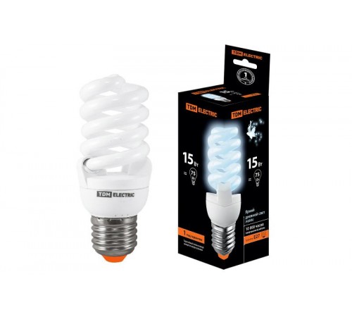 Лампа энергосберегающая КЛЛ  15Вт Е27 840 cпираль FSТ2 42х103мм  SQ0323-0068  TDM