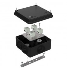 Коробка огнестойкая для о/п 40-0300-FR1.5-8 Е15-Е120 RAL9005 100х100х50 (14 шт/кор) черная  40-0300-9005-FR1.5-8  Промрукав