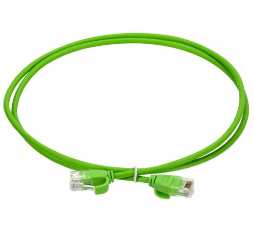 ITK Коммутационный шнур кат.6 UTP 0,5м slim язычок зел.  PC02-C06UL-D05M-SL-WT  ITK