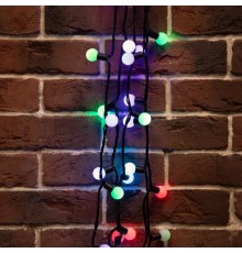 Гирлянда "Мультишарики" 23 мм, 10 м, черный ПВХ, 80 диодов, цвет RGB  303-519  NEON-NIGHT