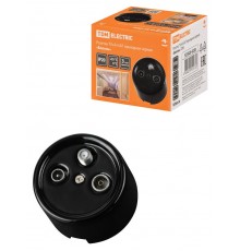 Розетка TV+R+ SAT проходная черная "Болонь"  SQ1820-0258  TDM