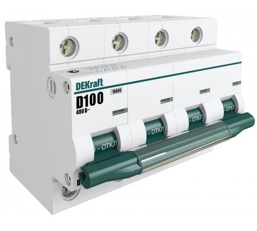 Выключатель автоматический четырехполюсный ВА-201 80А C 10кА  13011DEK  DEKraft