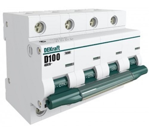 Выключатель автоматический четырехполюсный ВА-201 80А C 10кА  13011DEK  DEKraft