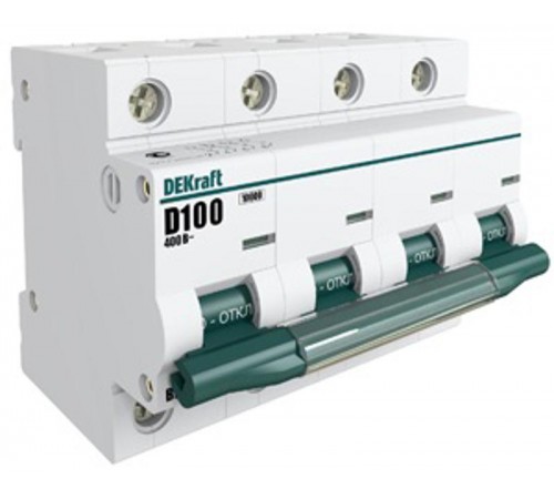 Выключатель автоматический четырехполюсный ВА-201 100А C 10кА  13012DEK  DEKraft