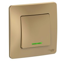 Blanca Титан С/У Переключатель 1-клавишный с подсветкой, 10А, 250B  BLNVS010614  SE