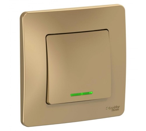 Blanca Титан С/У Переключатель 1-клавишный с подсветкой, 10А, 250B  BLNVS010614  SE