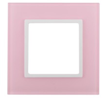 14-5101-30 Рамка на 1 пост, стекло, Эра Elegance, розовый+бел  Б0034484  ЭРА
