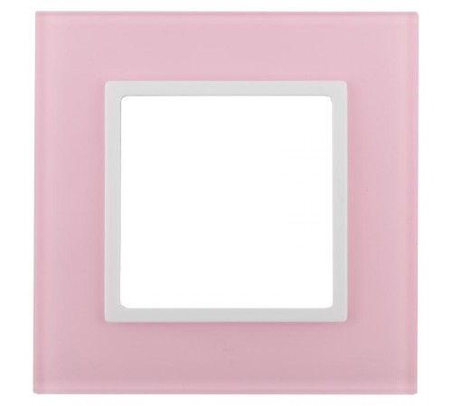 14-5101-30 Рамка на 1 пост, стекло, Эра Elegance, розовый+бел  Б0034484  ЭРА