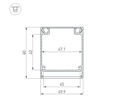 Профиль BOX60-ONTOP-2000 ANOD  017358  Arlight