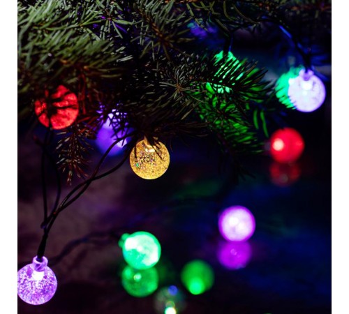 Гирлянда светодиодная Нить Шарики ENIN - 25BG кракле d25мм, 2 м, RGB, 220V  Б0055997  ЭРА