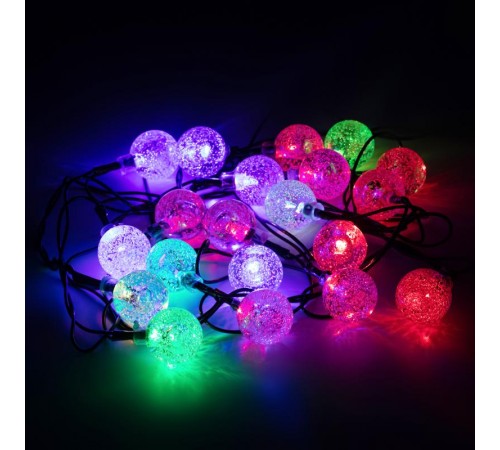 Гирлянда светодиодная Нить Шарики ENIN - 25BG кракле d25мм, 2 м, RGB, 220V  Б0055997  ЭРА