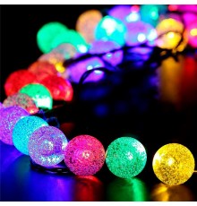 Гирлянда светодиодная Нить Шарики ENIN - 25BG кракле d25мм, 2 м, RGB, 220V  Б0055997  ЭРА