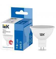 Лампа светодиодная LED MR16 софит 9Вт 230В 6500К GU5.3  LLE-MR16-9-230-65-GU5  IEK