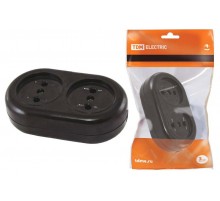 Розеточная колодка 2 гнезда 2П 16А макс. 250B "Ретро" (карболит)  SQ1806-0103  TDM