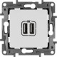 Etika Белый Розетка USB 2-ая 240В/5В 2400мА  672294  Legrand