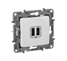 Etika Белый Розетка USB 2-ая 240В/5В 2400мА  672294  Legrand
