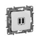 Etika Белый Розетка USB 2-ая 240В/5В 2400мА  672294  Legrand