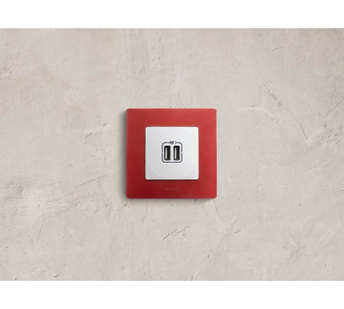 Etika Белый Розетка USB 2-ая 240В/5В 2400мА  672294  Legrand