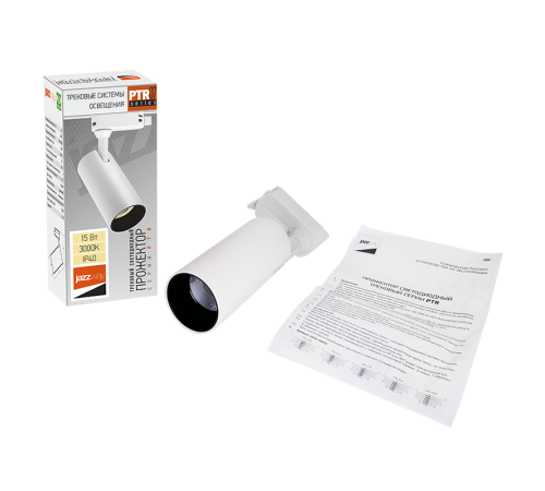 Светильник светодиодный трековый однофазный PTR 0715 15w 3000K 24° WH (белый) IP40  .5018549  Jazzway