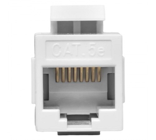 Адаптер проходной TERACOM Cat.5E неэкранированный RJ45-RJ45 тип Keystone белый  TRC-INLC-KSTN-5EUTP-WH  EKF