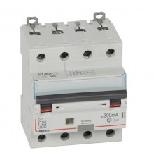 Выключатель автоматический дифференциального тока DX3 6000 4п 25А С 300мА тип AС  411207  Legrand
