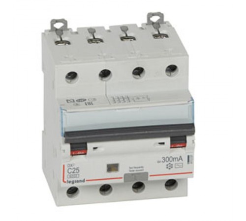 Выключатель автоматический дифференциального тока DX3 6000 4п 25А С 300мА тип AС  411207  Legrand