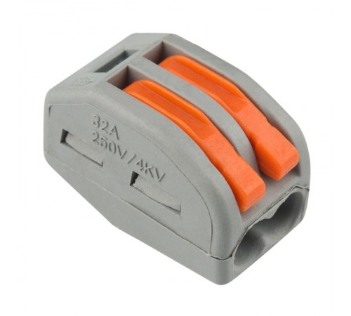 Универсальная клемма СМК 222-412, 2-проводная серая 0,08-2,5/4 мм (20 шт./уп.)  07-5252-4-20  REXANT