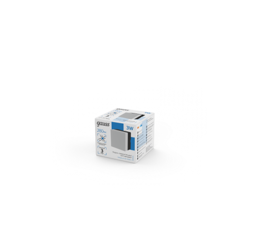 Модуль квадратный светодиодный  IP40 70*70*55мм 3W 280Лм 6500К Shop Lighting черный 1/100  883664348  Gauss