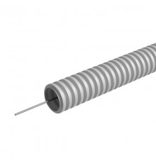 Труба гофрированная ПВХ лёгкая D40 мм с зондом самозатухающая (уп. 15 м)  KM-FRTGPVC-40  КМ-профиль