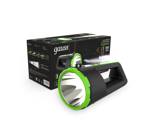 Фонарь прожекторный светодиодный GFL701 5W 280lm Li-ion 5000mAh диммируемый LED 1/10/30  GF701  Gauss